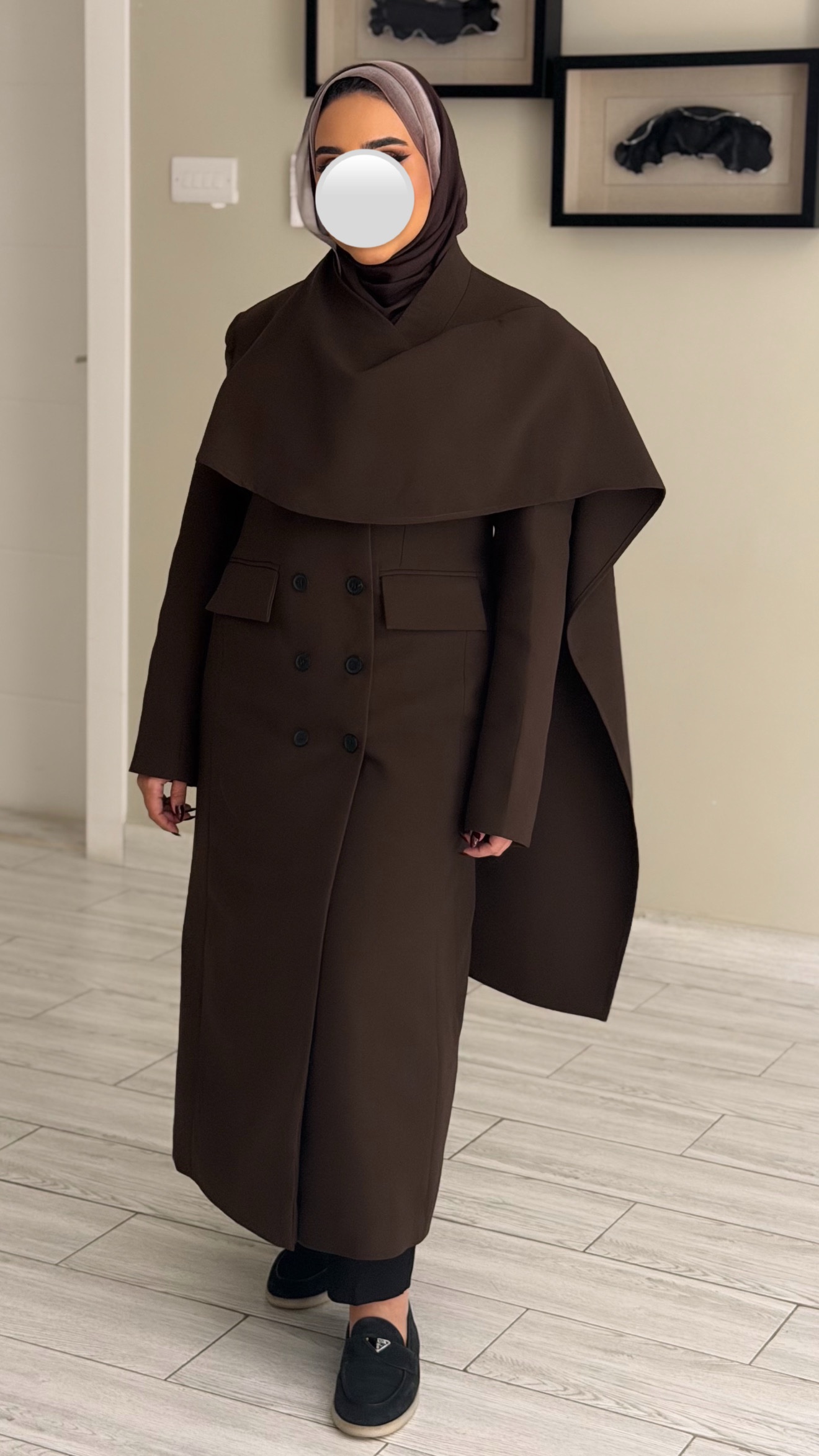 Scarf Blazer - Brown - الصورة 3