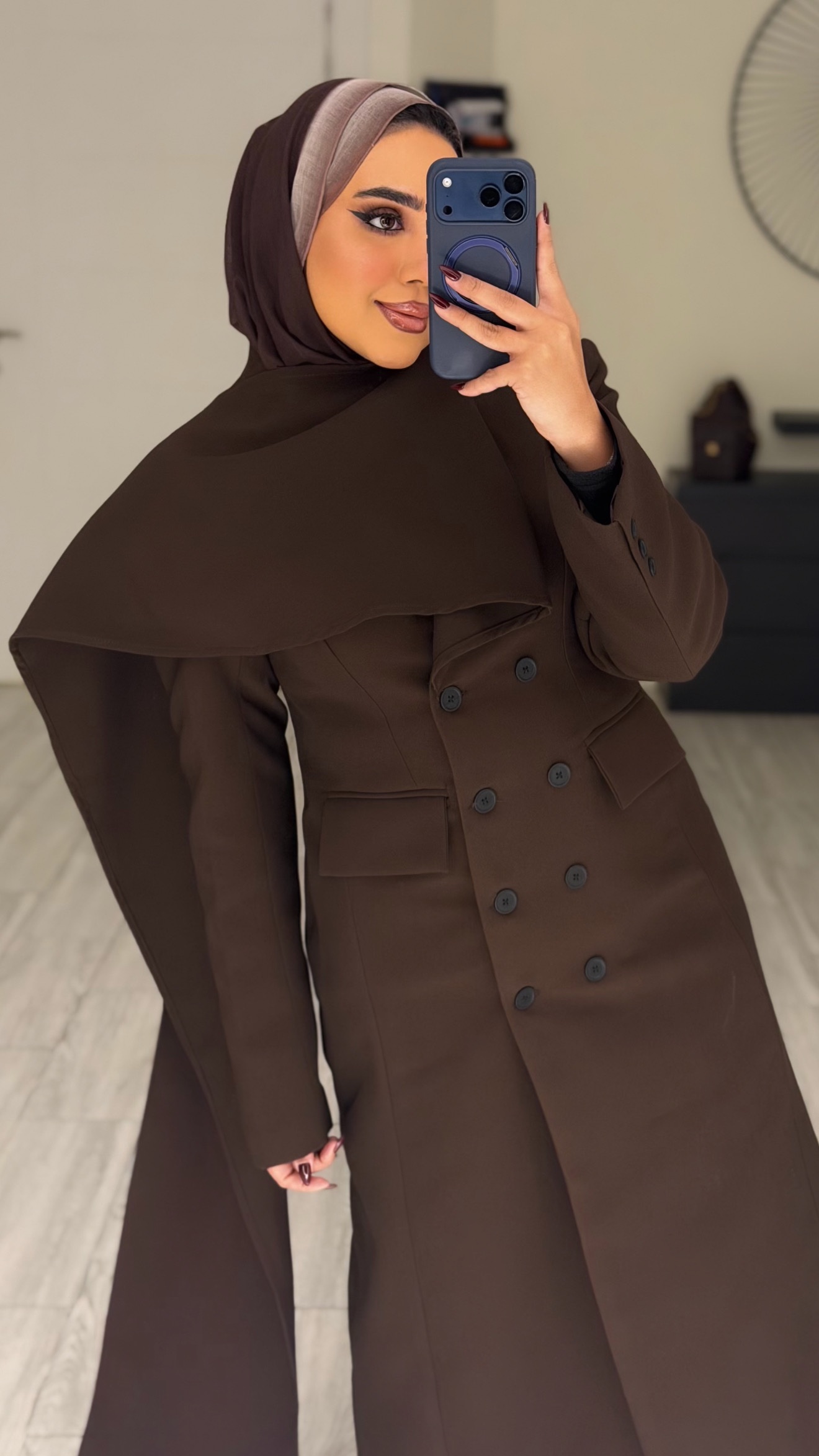 Scarf Blazer - Brown - الصورة 2