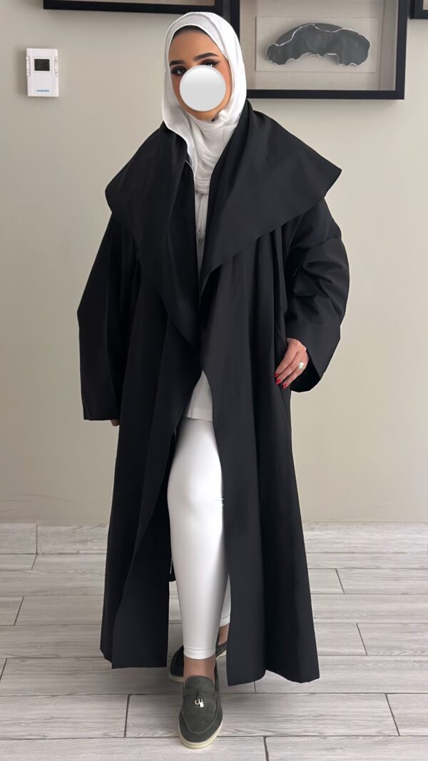 ⁦Deep Black trench coat⁩ - الصورة ⁦4⁩