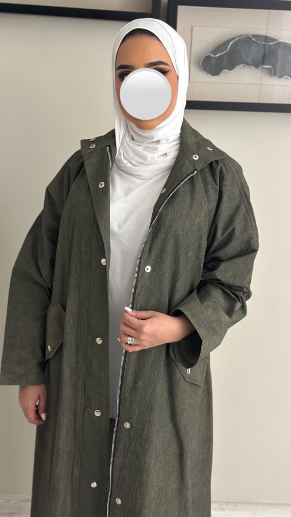 ⁦Olive trench coat⁩ - الصورة ⁦5⁩
