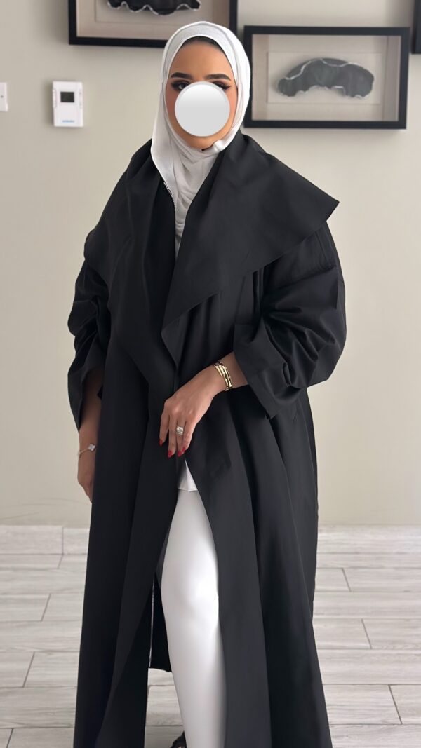 ⁦Deep Black trench coat⁩ - الصورة ⁦2⁩