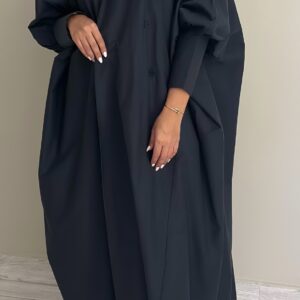 Alternative view of Navy freesize abaya-Trench