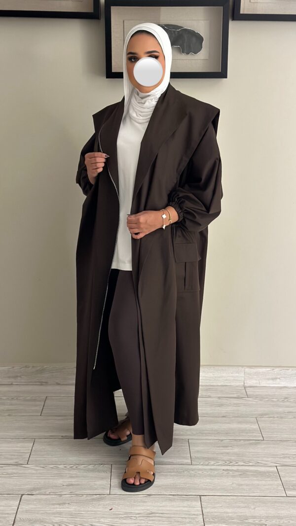 Brown trench coat