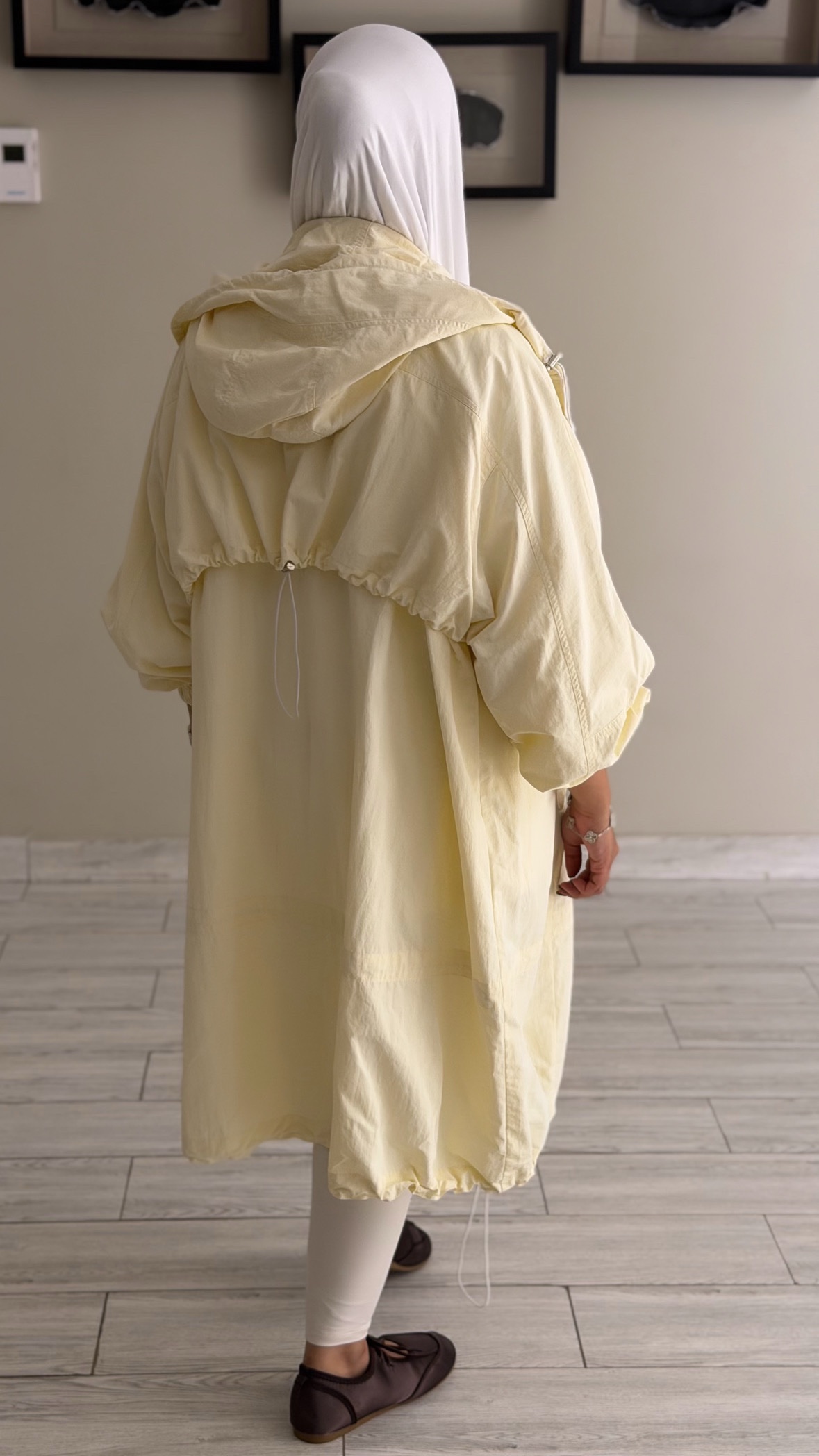 Cream butteryellow Trench coat