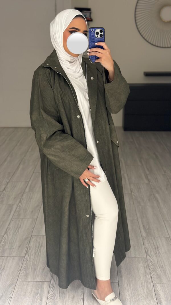 ⁦Olive trench coat⁩ - الصورة ⁦6⁩