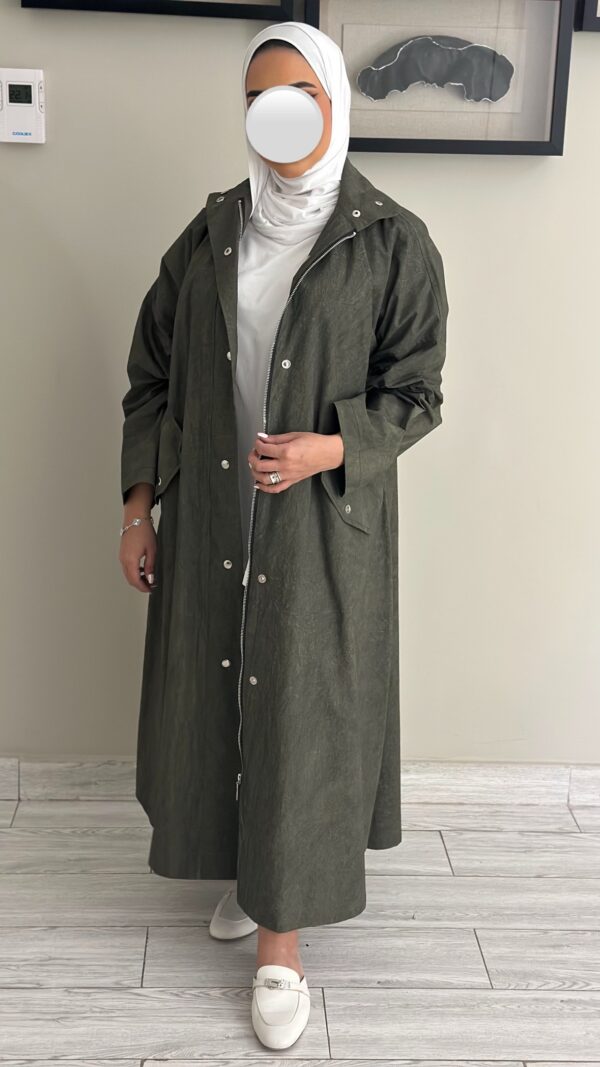 Olive trench coat