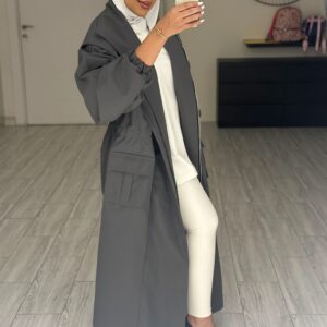 Alternative view of Grey trench coat