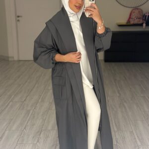 Grey trench coat