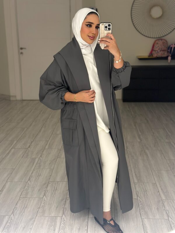 Grey trench coat
