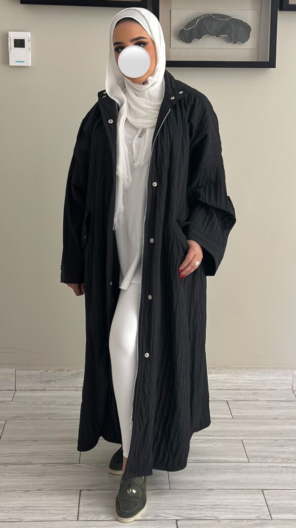 ⁦Aqua Black trench coat⁩ - الصورة ⁦3⁩