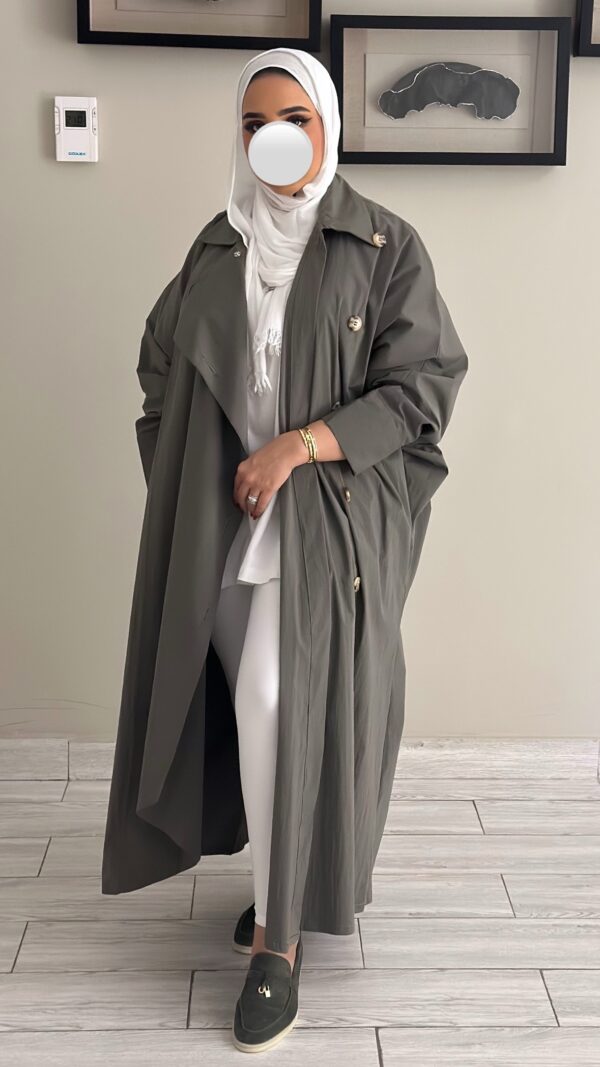 ⁦Trench coat - Cool Grey⁩ - الصورة ⁦4⁩