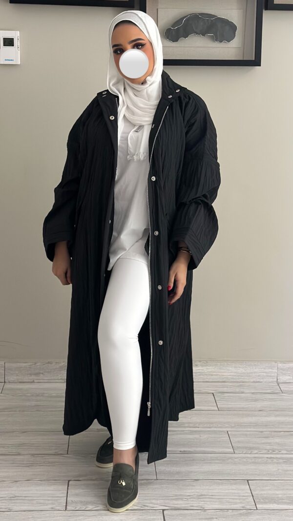 ⁦Aqua Black trench coat⁩ - الصورة ⁦2⁩