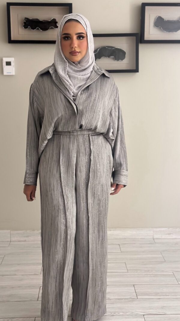 ⁦SATIN GREY - SET⁩ - الصورة ⁦4⁩