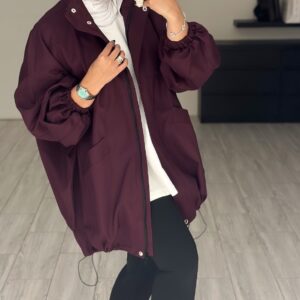 Alternative view of OVERSIZED JACKET - GRAPE