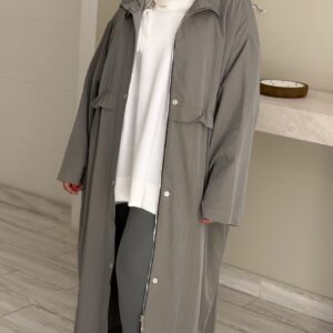 Alternative view of Relaxed trench coat - Grey