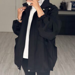 Alternative view of OVERSIZED JACKET - BLACK