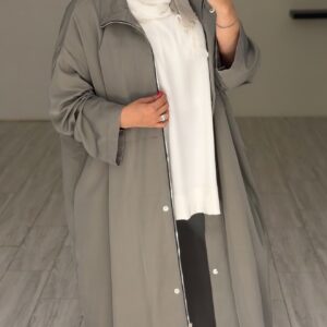 ⁦Relaxed trench coat - Grey⁩ - الصورة ⁦6⁩