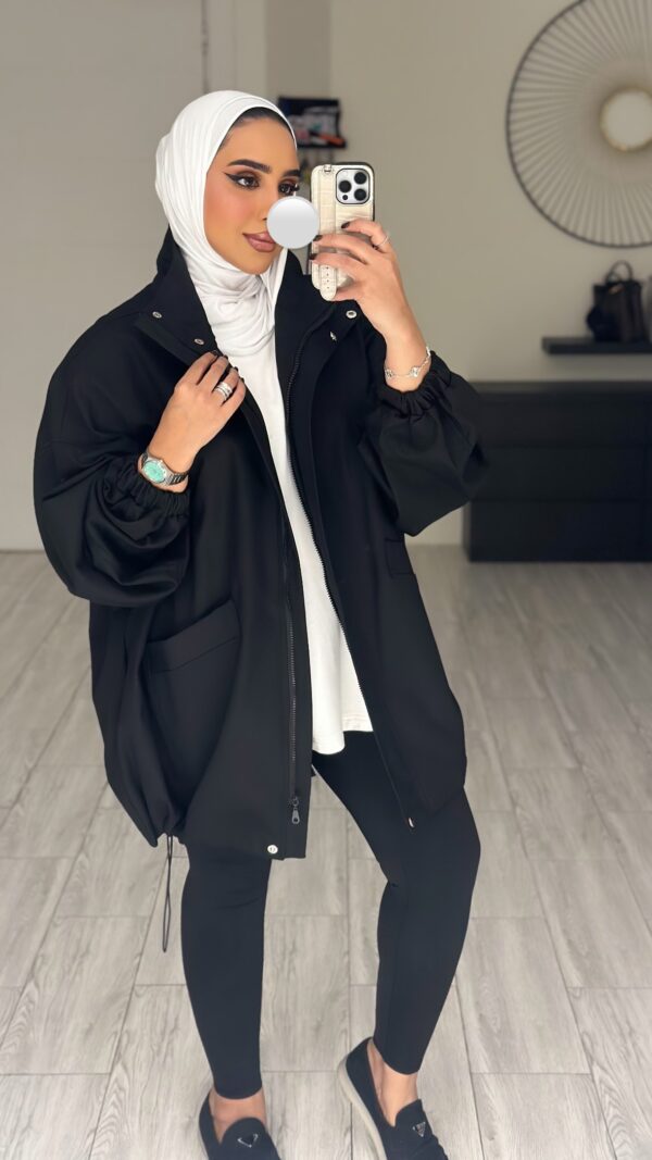 ⁦OVERSIZED JACKET - BLACK⁩ - الصورة ⁦4⁩