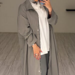 ⁦Relaxed trench coat - Grey⁩ - الصورة ⁦4⁩