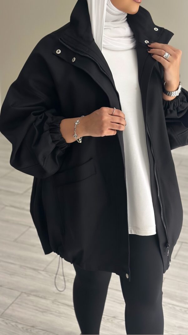 ⁦OVERSIZED JACKET - BLACK⁩ - الصورة ⁦6⁩