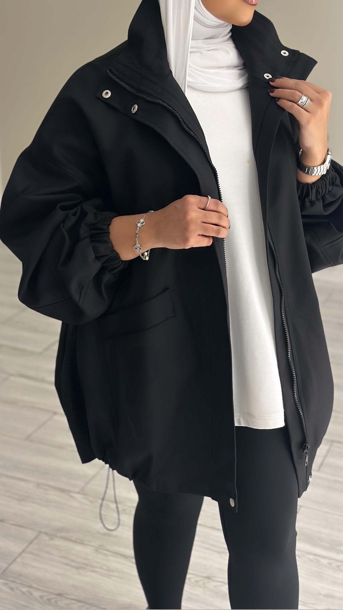 OVERSIZED JACKET - BLACK - الصورة 6