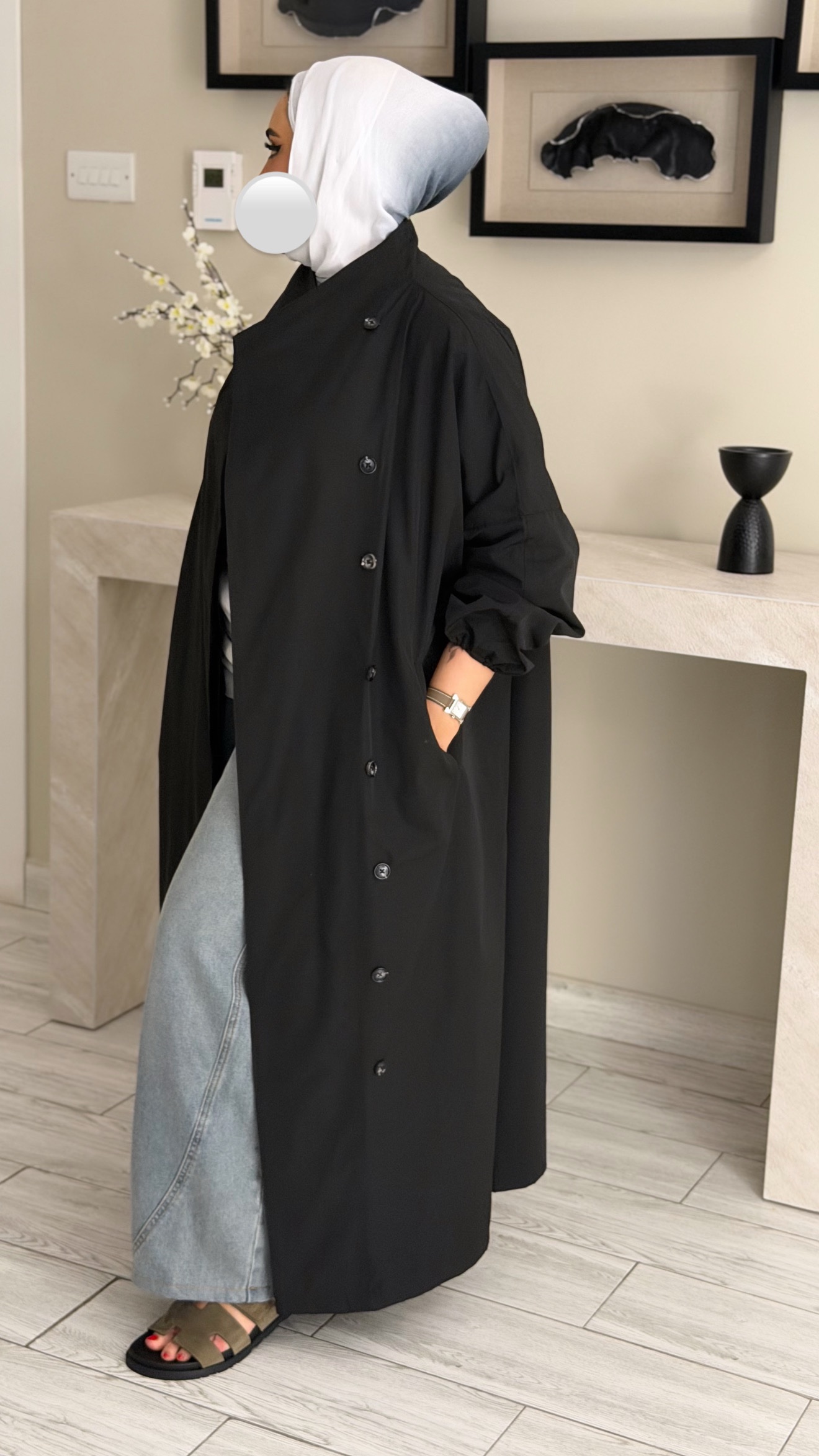 Classic trench coat - Black - الصورة 2