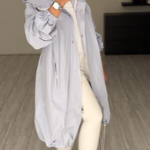 Alternative view of Sky blue Trench coat