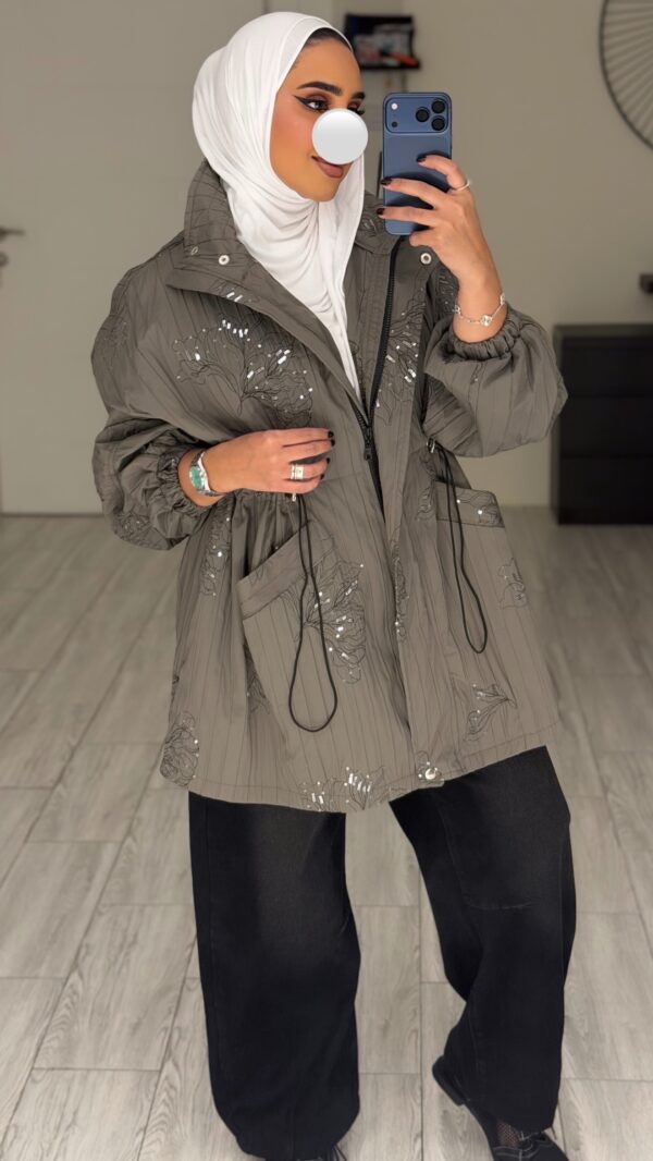 ⁦Grey Trench oversized⁩ - الصورة ⁦4⁩