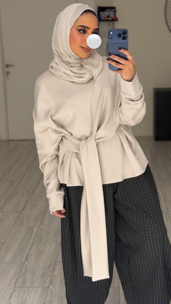 ⁦Wrapped Shirt - Beige⁩ - الصورة ⁦5⁩