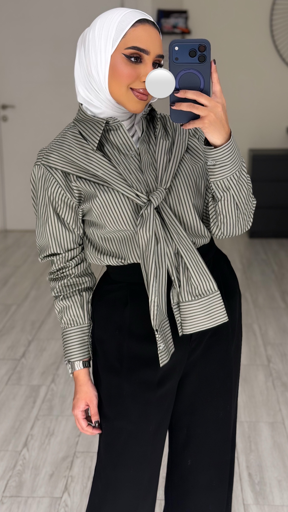 Double sleeve basic Shirt GreyXBlack