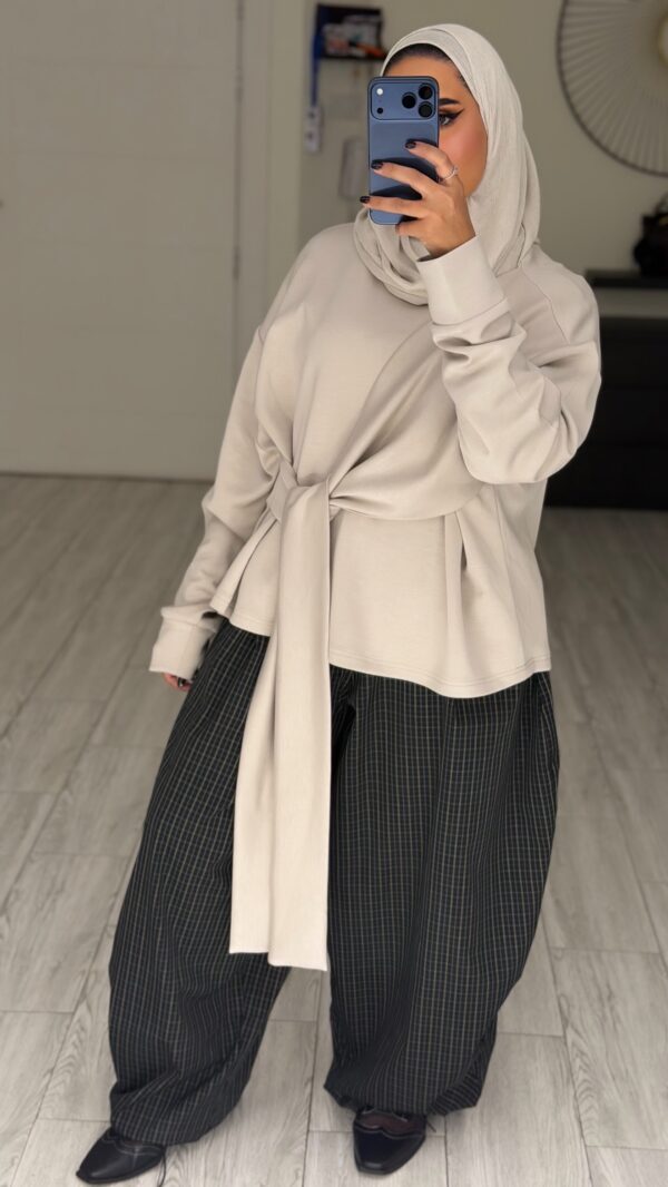 ⁦Wrapped Shirt - Beige⁩ - الصورة ⁦2⁩