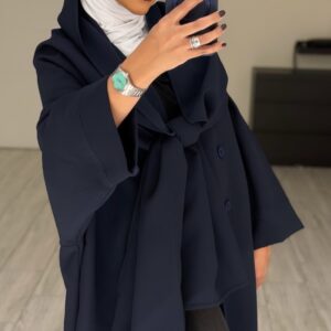 Alternative view of Abaya/Blazer - wrapped scarf- Navy