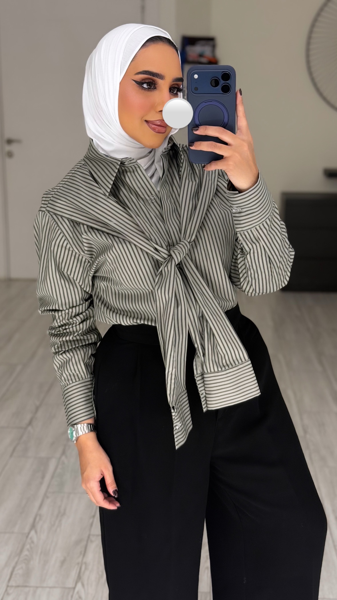 Double sleeve basic Shirt GreyXBlack - الصورة 2