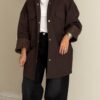 Brown jacket- hand made leather sleeve