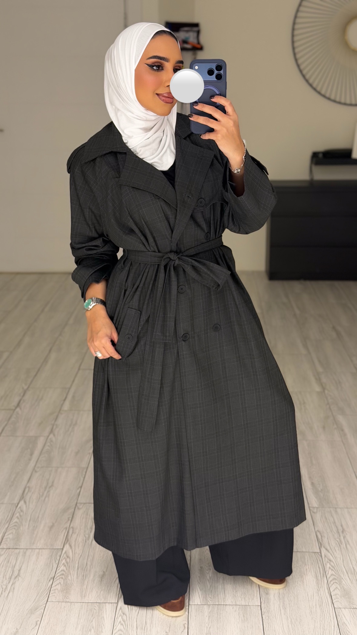 GreyXBlack Checked Trench coat - الصورة 2