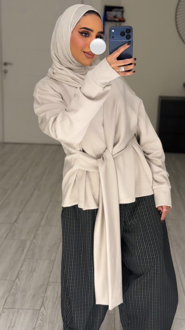 ⁦Wrapped Shirt - Beige⁩ - الصورة ⁦4⁩