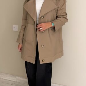 Alternative view of Beige jacket/hand made leather
