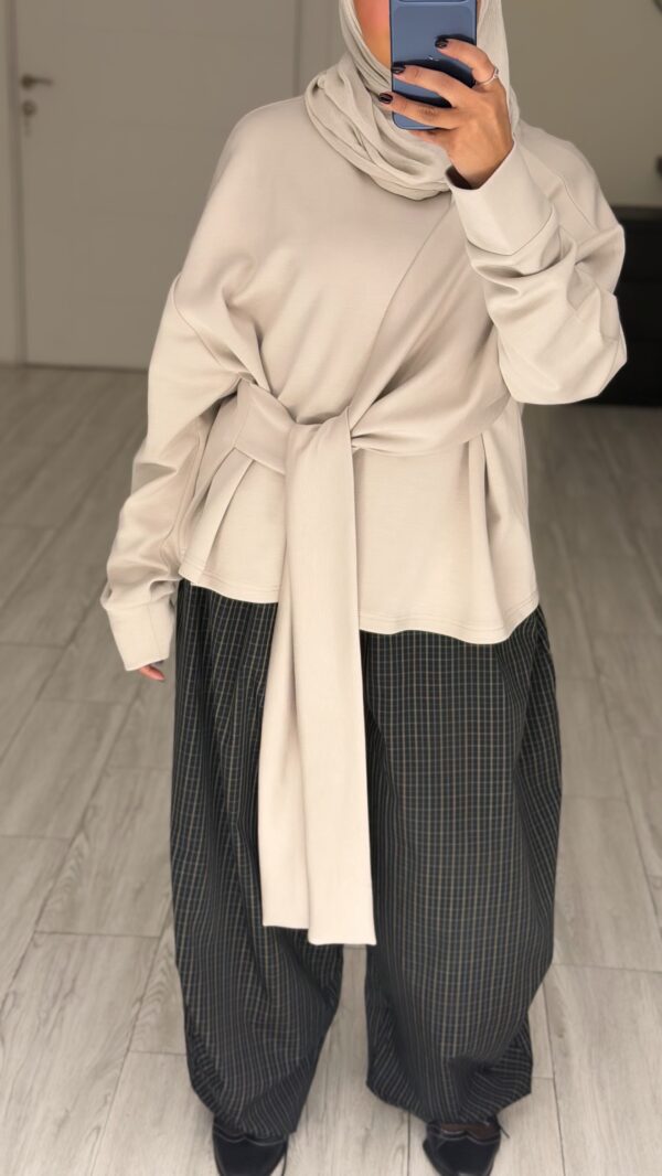 ⁦Wrapped Shirt - Beige⁩ - الصورة ⁦6⁩