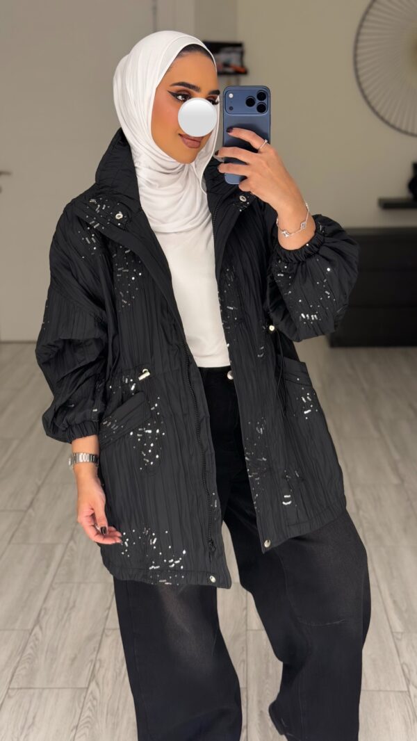 ⁦Black Trench oversized⁩ - الصورة ⁦6⁩