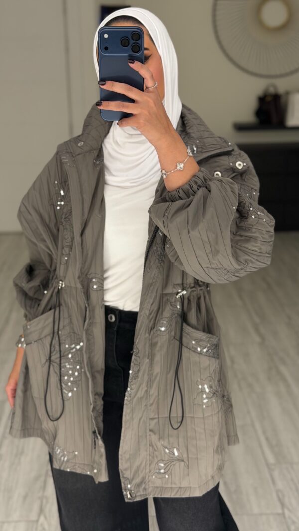 ⁦Grey Trench oversized⁩ - الصورة ⁦5⁩