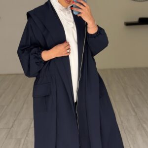 Alternative view of Hoodie Trench Coat - Navy