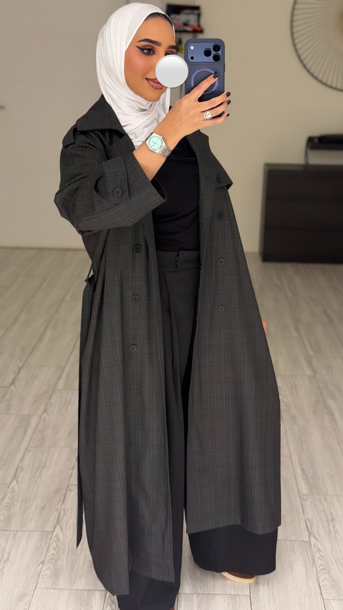 GreyXBlack Checked Trench coat - الصورة 3
