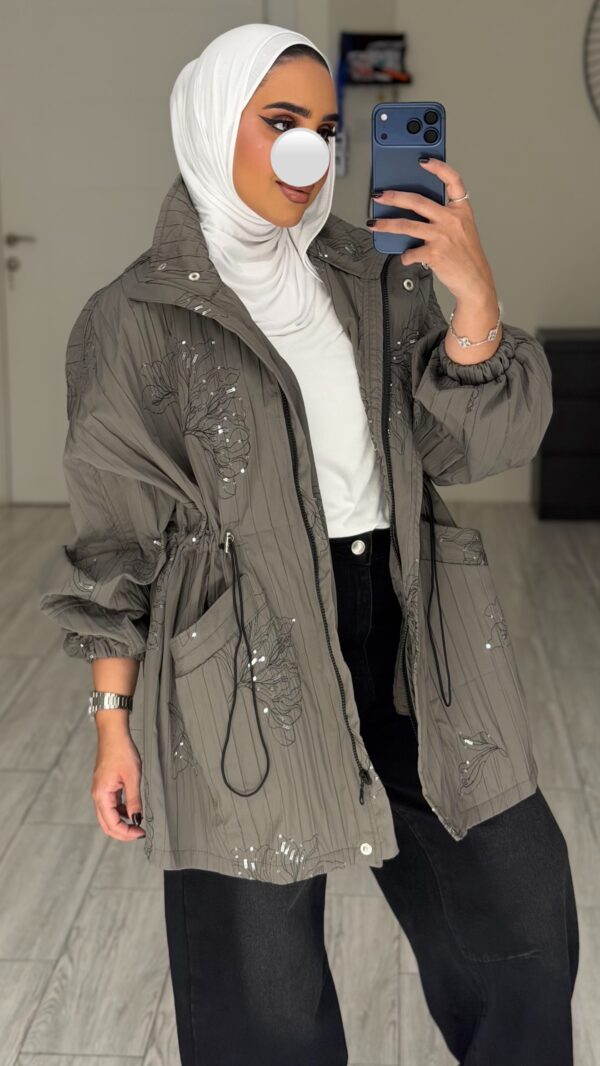 ⁦Grey Trench oversized⁩ - الصورة ⁦2⁩