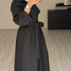 GreyXBlack Checked Trench coat