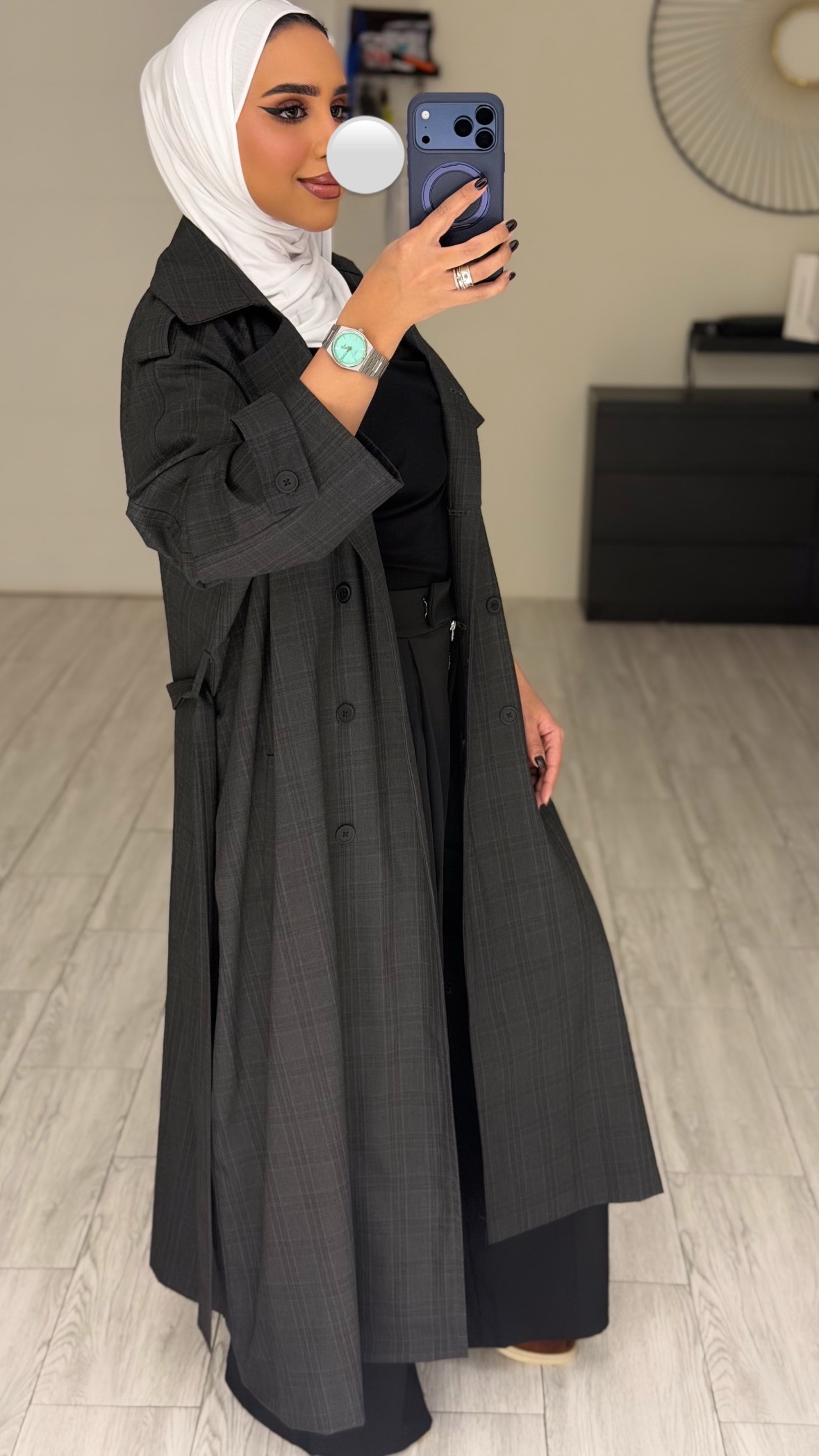 GreyXBlack Checked Trench coat - الصورة 4