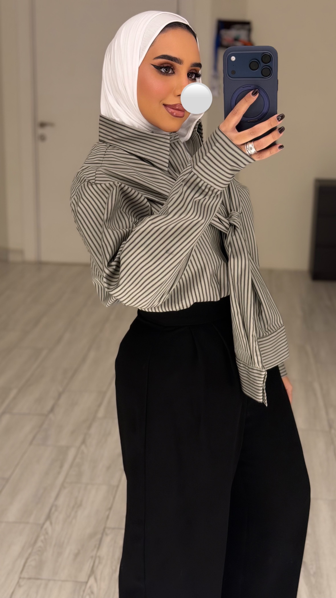 Double sleeve basic Shirt GreyXBlack - الصورة 3