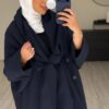 Abaya/Blazer - wrapped scarf- Navy
