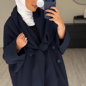 Abaya/Blazer - wrapped scarf- Navy