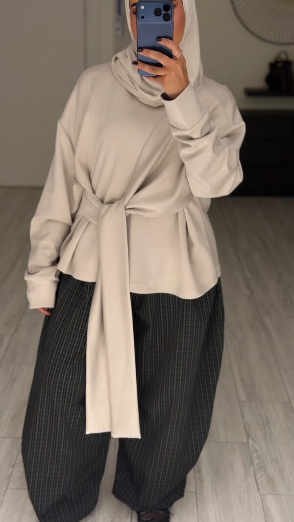 ⁦Wrapped Shirt - Beige⁩ - الصورة ⁦3⁩