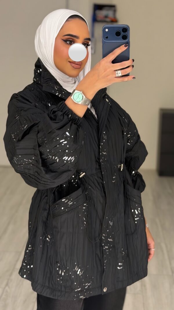⁦Black Trench oversized⁩ - الصورة ⁦4⁩